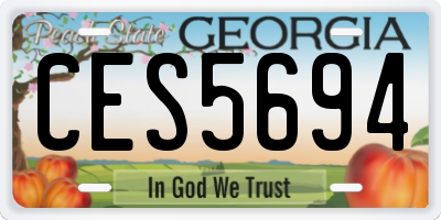 GA license plate CES5694