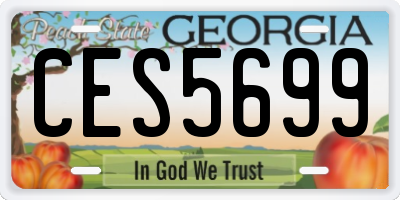 GA license plate CES5699