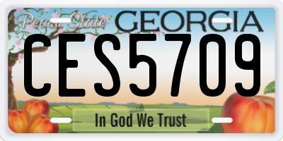 GA license plate CES5709