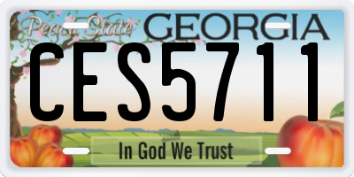 GA license plate CES5711