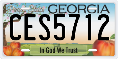 GA license plate CES5712