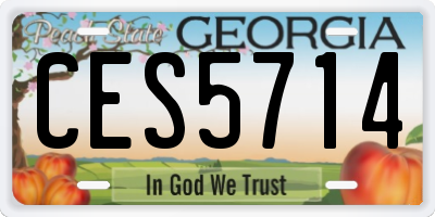 GA license plate CES5714