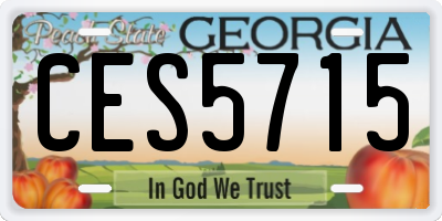 GA license plate CES5715