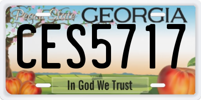 GA license plate CES5717