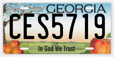 GA license plate CES5719