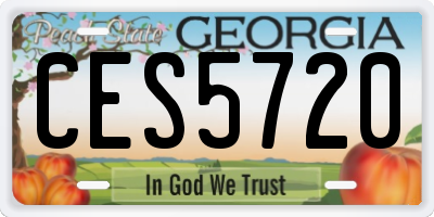 GA license plate CES5720