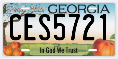 GA license plate CES5721