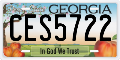 GA license plate CES5722