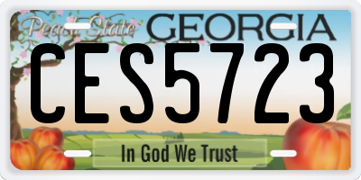GA license plate CES5723