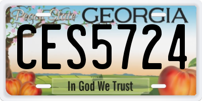 GA license plate CES5724