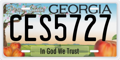 GA license plate CES5727