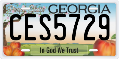 GA license plate CES5729