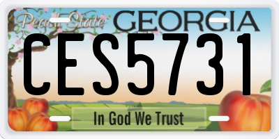 GA license plate CES5731