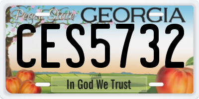 GA license plate CES5732