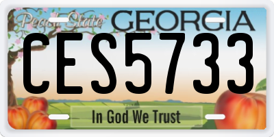 GA license plate CES5733