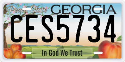 GA license plate CES5734