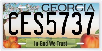 GA license plate CES5737