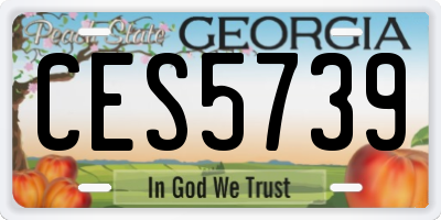GA license plate CES5739