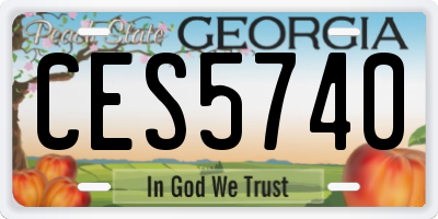 GA license plate CES5740