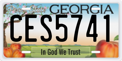 GA license plate CES5741