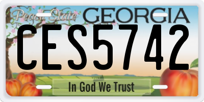 GA license plate CES5742