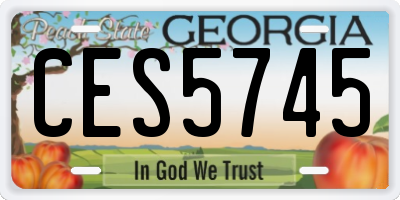 GA license plate CES5745