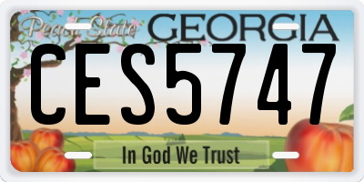 GA license plate CES5747