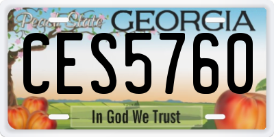 GA license plate CES5760