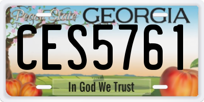 GA license plate CES5761