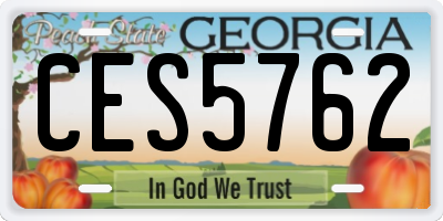 GA license plate CES5762