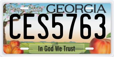 GA license plate CES5763