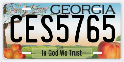 GA license plate CES5765