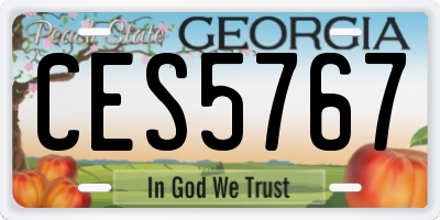 GA license plate CES5767