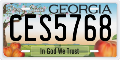 GA license plate CES5768