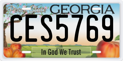 GA license plate CES5769