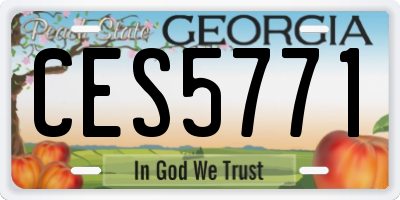 GA license plate CES5771