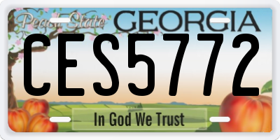 GA license plate CES5772