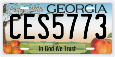 GA license plate CES5773