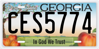 GA license plate CES5774