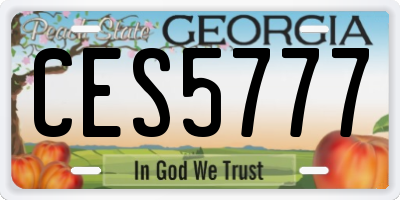 GA license plate CES5777