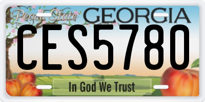 GA license plate CES5780