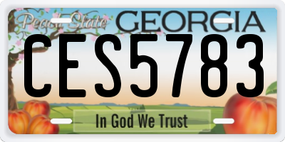 GA license plate CES5783