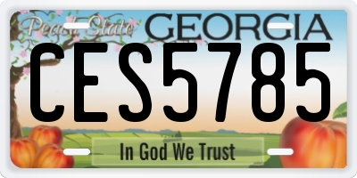 GA license plate CES5785