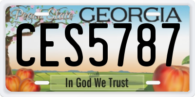 GA license plate CES5787
