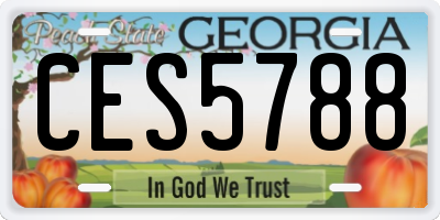 GA license plate CES5788