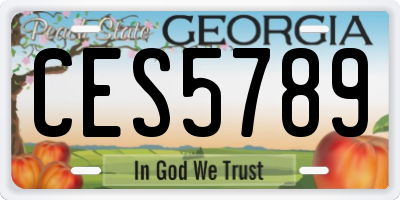 GA license plate CES5789