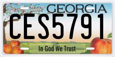 GA license plate CES5791