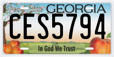 GA license plate CES5794