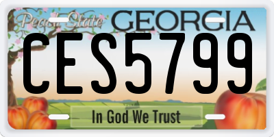 GA license plate CES5799