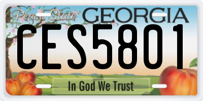GA license plate CES5801